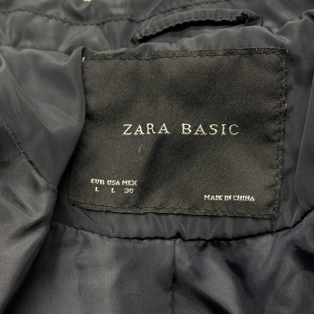 Zara Basic Jacket Womens Large Black Quilted Puff… - image 3